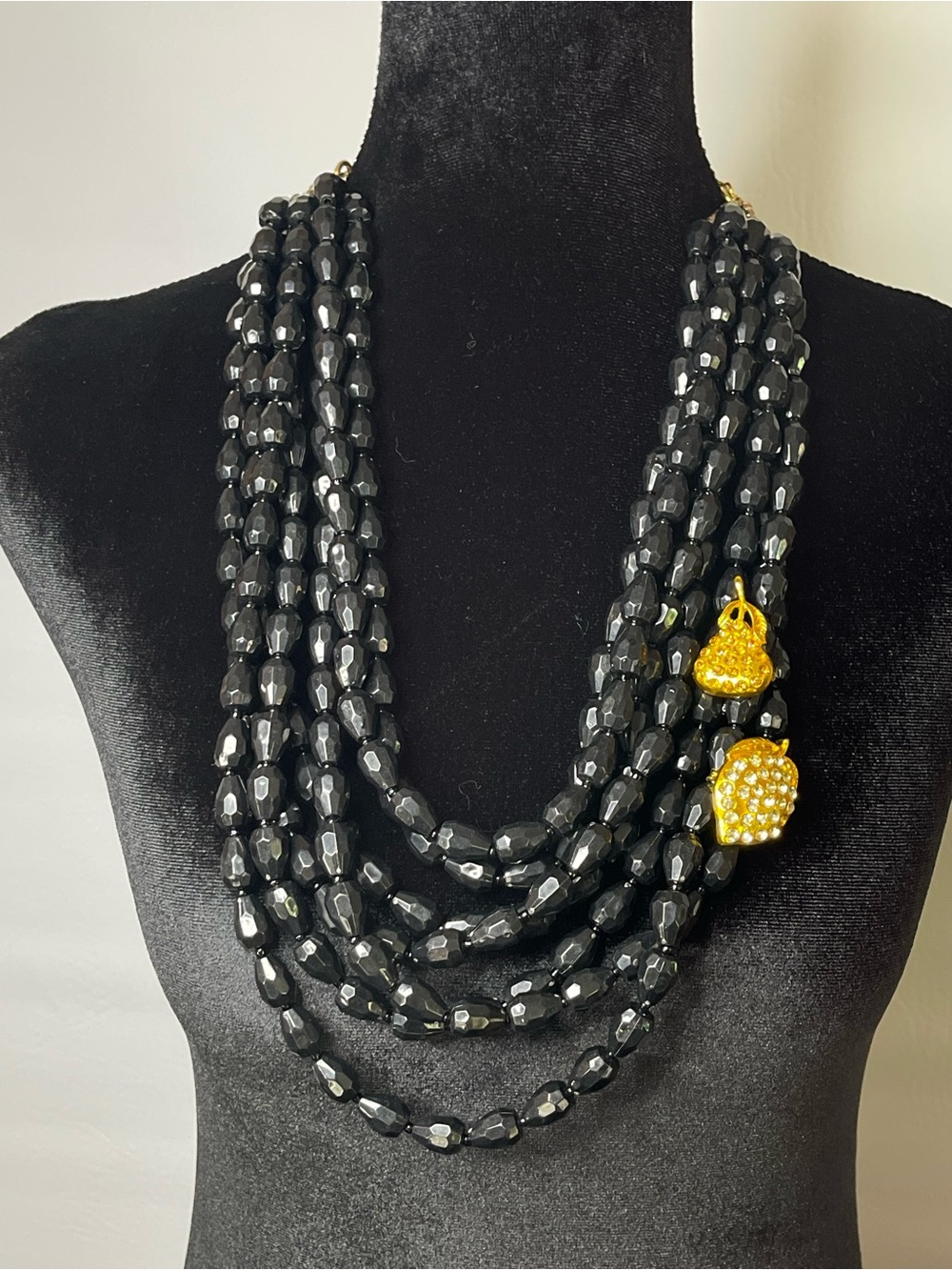 Sassy Jones Black Multi-Strand Statement Necklace | Sold Out | Classic Glam
